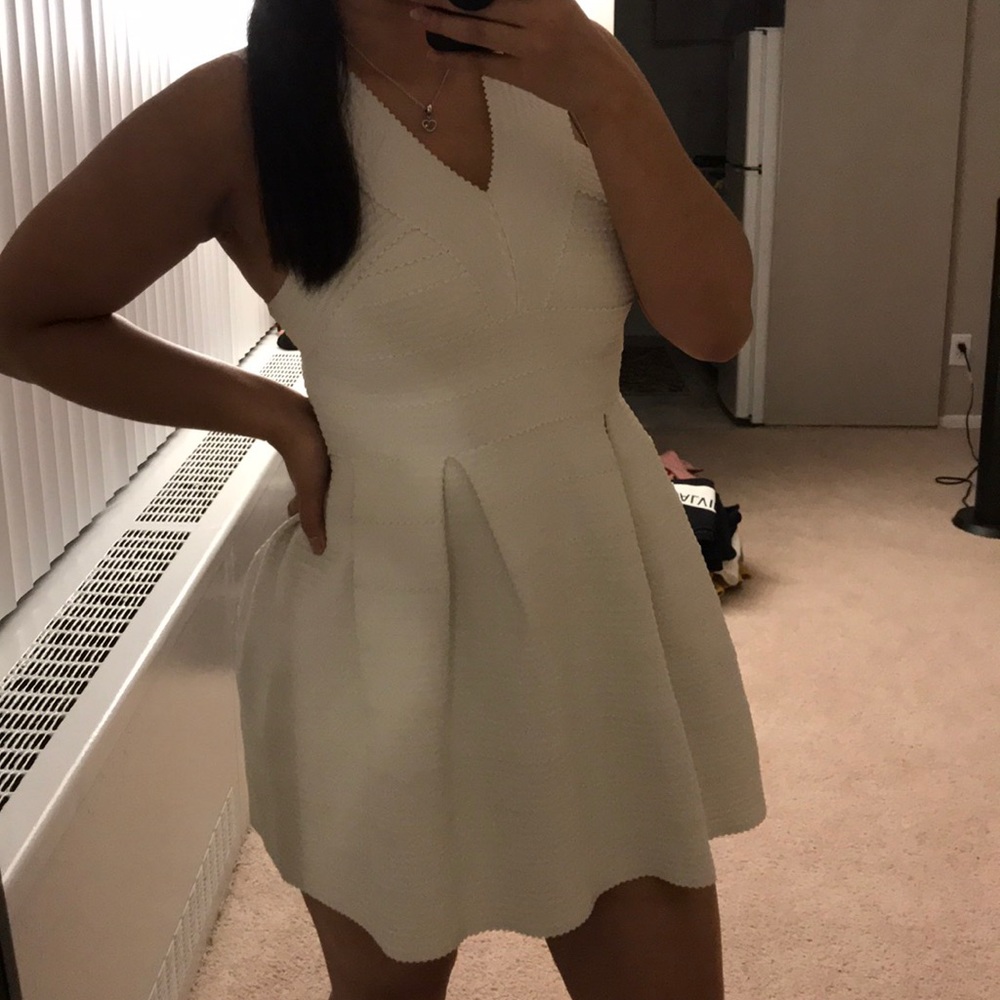 White Ribbed Dress - Picture 3 of 4